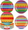 60 Pcs 60 Pcs Mexican Serape Fiesta Paper Plates 7" Disposable Fiesta Party Decor Mexico Stripes Dessert Plate Colorful Mexico Platter Supply for Cinco De Mayo Piñata Dinner Tableware